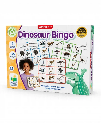 The Learning Journey Match It Bingo Dinosaurs Reading Game Set of 36 Picture Word Cards - Image 1