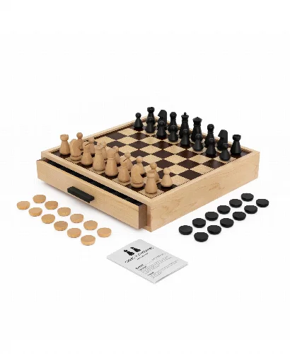Ws Game Company Chess and Checkers Luxe Maple Edition - Image 1