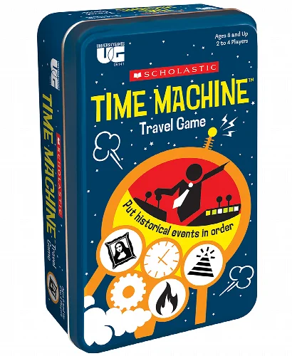 University Games Scholastic Time Machine Travel Game Tin Set - Image 1
