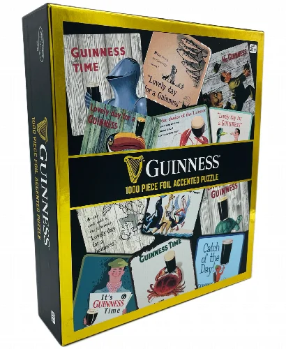 Front Porch Classics Guinness Foil Accented Coaster Puzzle Set, 1000 Pieces - Image 1
