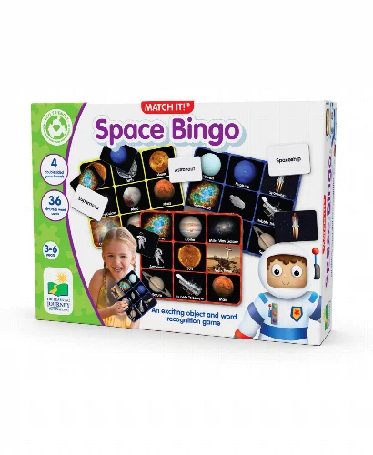 The Learning Journey Match It Bingo - Space Reading Game Set of 36 Picture Word Cards - Image 1
