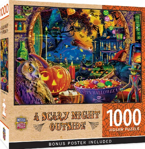 MasterPieces Halloween Jigsaw Puzzle - A Scary Night Outside - 1000 Piece - Image 1