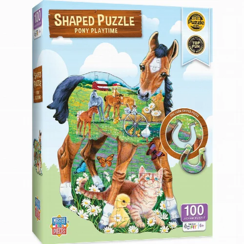 Pony Playtime Shaped Jigsaw Puzzle - 100 Piece - Image 1
