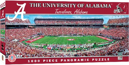 MasterPieces NCAA Stadium Panoramic Jigsaw Puzzle - Alabama Crimson Tide - Center View - 1000 Piece - Image 1