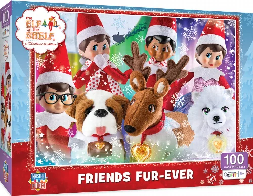 MasterPieces Elf on the Shelf Friends Fur-ever Christmas - 100 Piece - Image 1