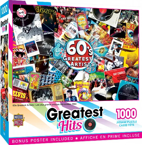 MasterPieces Greatest Hits Jigsaw Puzzle - 60's Artists - 1000 Piece - Image 1