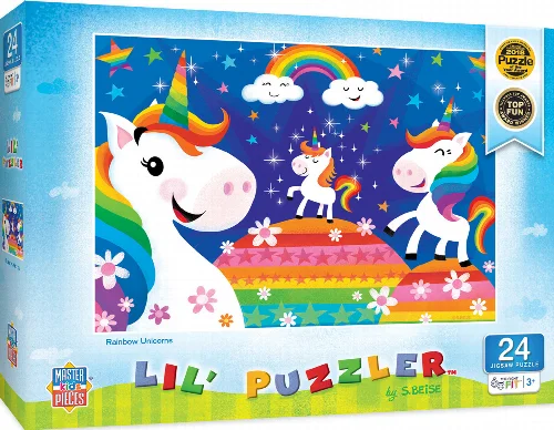 MasterPieces Lil Puzzler Jigsaw Puzzle - Rainbow Unicorns Kids - 24 Piece - Image 1