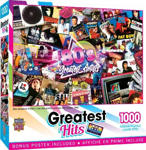 MasterPieces Greatest Hits Jigsaw Puzzle - 80's Artists - 1000 Piece - Image 1