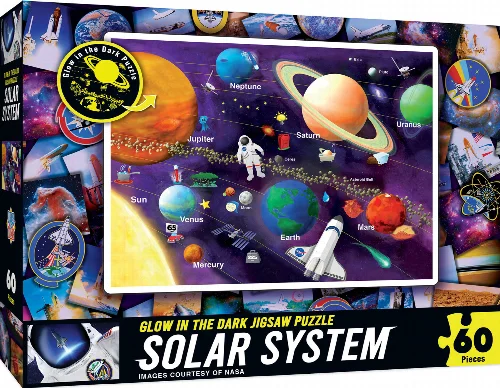 MasterPieces Explorer Puzzles Glow in the Dark Kids Jigsaw Puzzle - Solar System - 60 Piece - Image 1