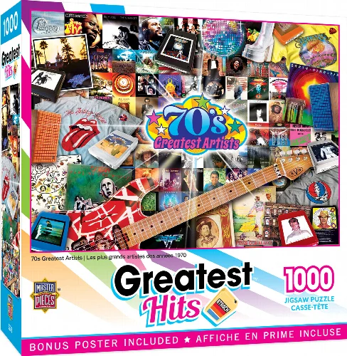 MasterPieces Greatest Hits Jigsaw Puzzle - 70's Artists - 1000 Piece - Image 1