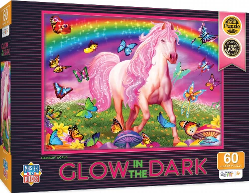MasterPieces Glow in the Dark Jigsaw Puzzle - Rainbow World Kids - 60 Piece - Image 1