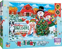 MasterPieces Holiday Glitter Jigsaw Puzzle - On the Tree Farm - 100 Piece