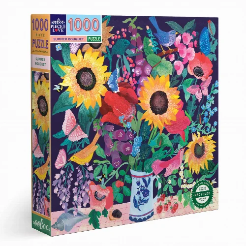 eeBoo Summer Bouquet Jigsaw Puzzle - 1000 Piece - Image 1