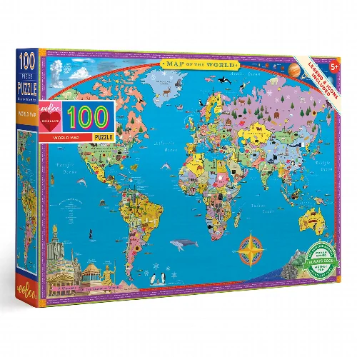 World Map Jigsaw Puzzle - 100 Piece - Image 1