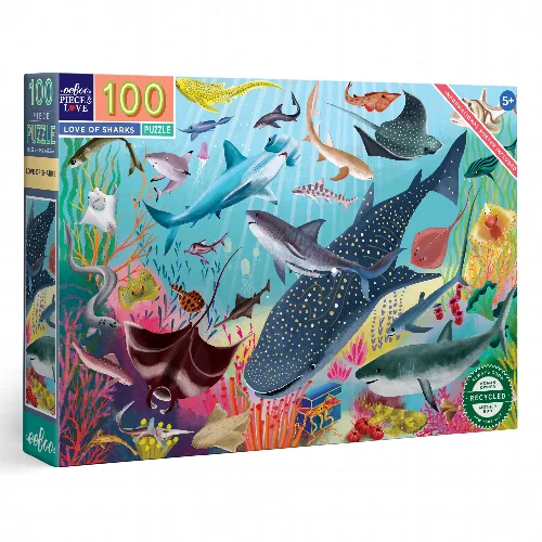 Love of Sharks Jigsaw Puzzle - 100 Piece - Image 1