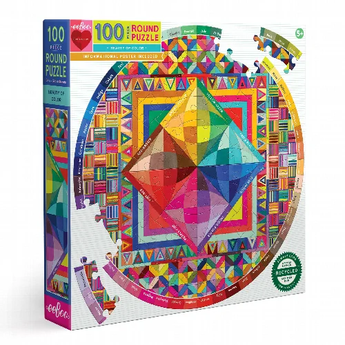 Beauty of Color Round Jigsaw Puzzle - 100 Piece - Image 1