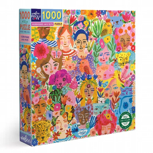 Goddesses and Pets Jigsaw Puzzle - 1000 Piece - Image 1