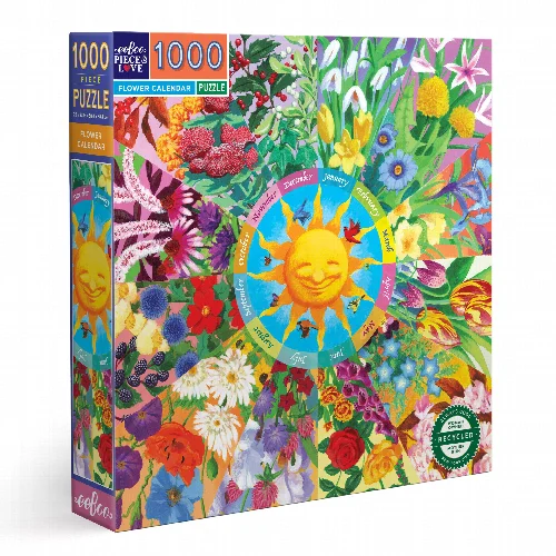 Flower Calendar Jigsaw Puzzle - 1000 Piece - Image 1