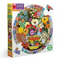 Purple Bird and Flowers Jigsaw Puzzle - 500 Piece