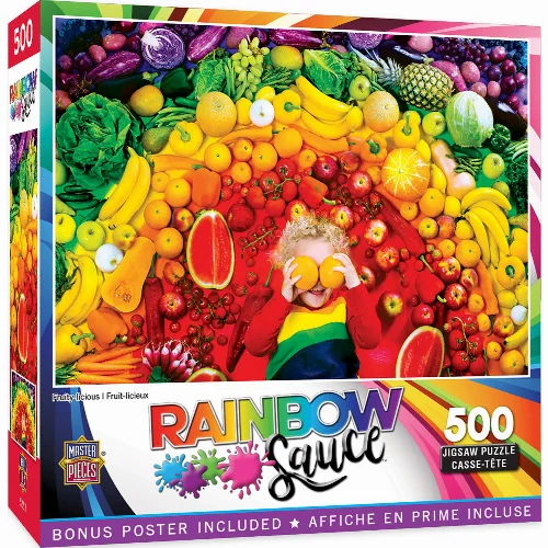 MasterPieces Rainbow Sauce Jigsaw Puzzle - Fruity-licious - 500 Piece - Image 1