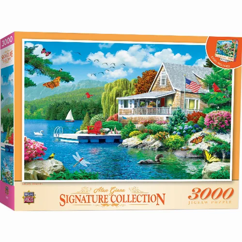 MasterPieces Signature Jigsaw Puzzle - Lakeside Memories By Alan Giana - 3000 Piece - Image 1