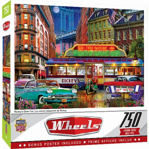 MasterPieces Wheels Jigsaw Puzzle - Ricky's Diner Car - 750 Piece - Image 1