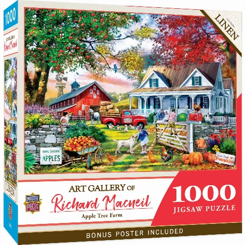MasterPieces Art Gallery Jigsaw Puzzle - Apple Tree Farm - 1000 Piece - Image 1