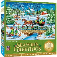 MasterPieces Season's Greetings Jigsaw Puzzle - Over the River - 1000 Piece