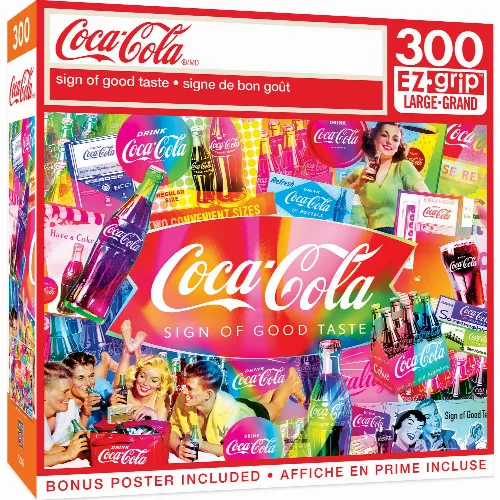 MasterPieces Coca-Cola Jigsaw Puzzle - Sign of Good Taste - 300 Piece - Image 1