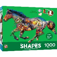 MasterPieces Shapes Jigsaw Puzzle - Horsing Around - 1000 Piece