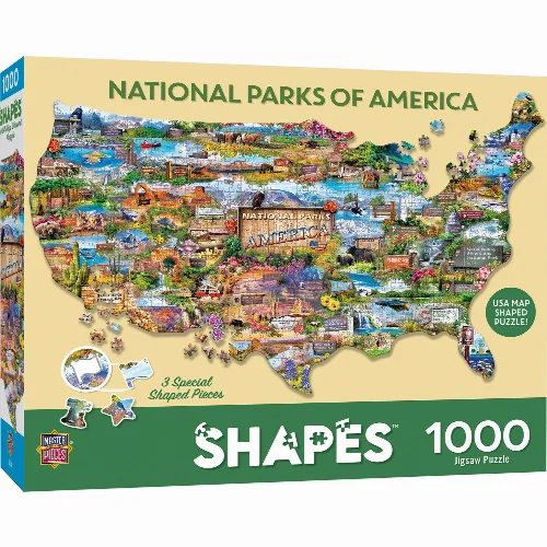 MasterPieces Contours Shaped Jigsaw Puzzle - National Parks of America - 1000 Piece - Image 1
