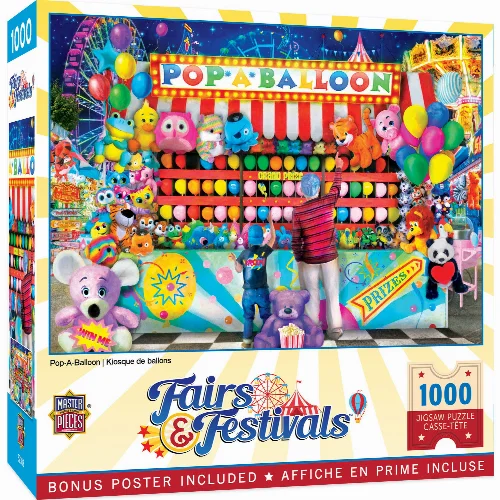 MasterPieces Fairs & Festivals Jigsaw Puzzle - Pop-A-Balloon - 1000 Piece - Image 1