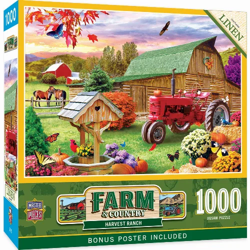 MasterPieces Farm & Country Jigsaw Puzzle - Harvest Ranch - 1000 Piece - Image 1