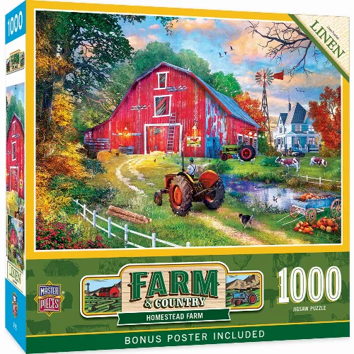 MasterPieces Farm & Country Jigsaw Puzzle - Homestead Farm - 1000 Piece - Image 1