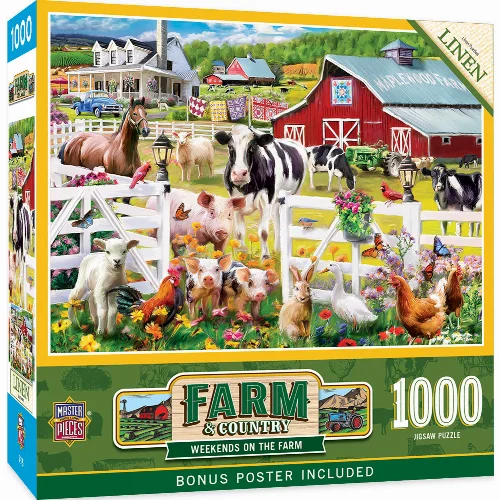 MasterPieces Farm & Country Jigsaw Puzzle - Weekends On the Farm - 1000 Piece - Image 1