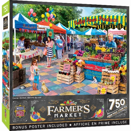 MasterPieces Farmer's Market Jigsaw Puzzle - Corner Market - 750 Piece - Image 1