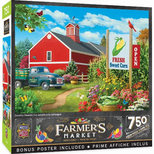 MasterPieces Farmer's Market Jigsaw Puzzle - Country Heaven By Alan Giana - 750 Piece - Image 1