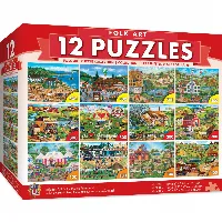 MasterPieces Folk Art Jigsaw Puzzles 12-Pack