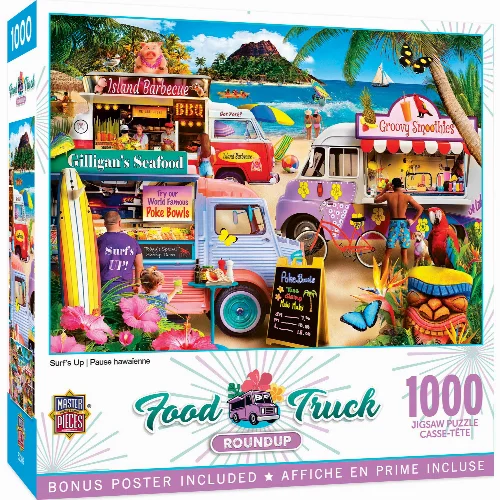 MasterPieces Food Truck Roundup Jigsaw Puzzle - Surf's Up - 1000 Piece - Image 1