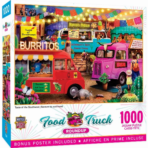 MasterPieces Food Truck Roundup Jigsaw Puzzle - Taste of the Southwest - 1000 Piece - Image 1