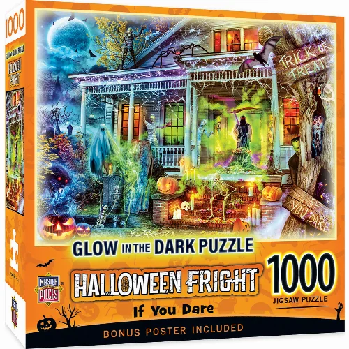 MasterPieces Glow in the Dark Halloween Jigsaw Puzzle - If You Dare - 1000 Piece - Image 1