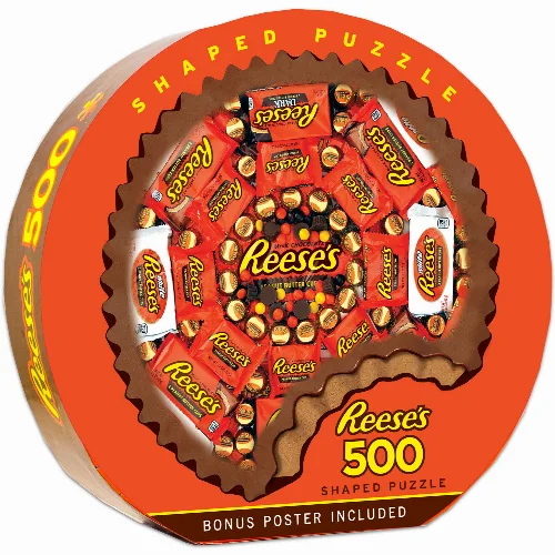 MasterPieces Hershey's Shaped Jigsaw Puzzle - Reese's (Round) - 500 Piece - Image 1