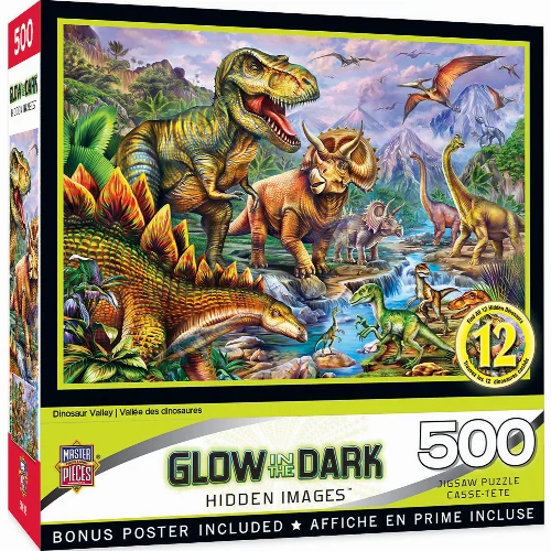 MasterPieces Hidden Images Jigsaw Puzzle - Dinosaur Valley - 500 Piece - Image 1