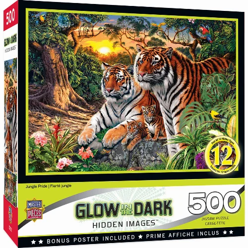 MasterPieces Hidden Images Jigsaw Puzzle - Jungle Pride - 500 Piece - Image 1