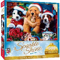MasterPieces Sparkle and Shine Jigsaw Puzzle - Santa Paws - 500 Piece