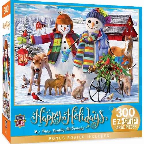 MasterPieces Happy Holliday's Jigsaw Puzzle - Snow Family McDonald - 300 Piece - Image 1