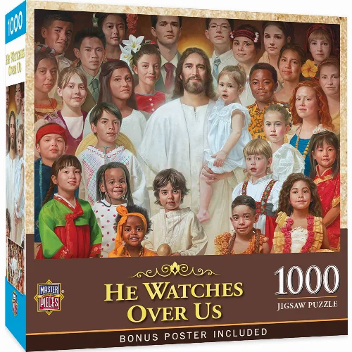 MasterPieces Inspirational Jigsaw Puzzle - He Watches Over Us - 1000 Piece - Image 1