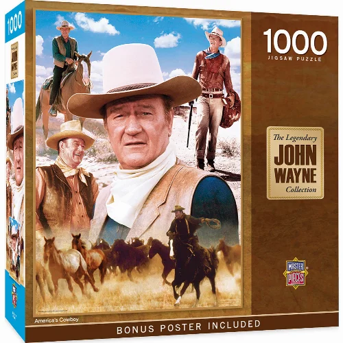 MasterPieces John Wayne Collection Jigsaw Puzzle - America's Cowboy - 1000 Piece - Image 1