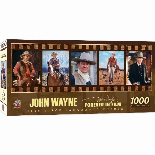 MasterPieces Panoramic Jigsaw Puzzle - John Wayne Forever in Film - 1000 Piece - Image 1