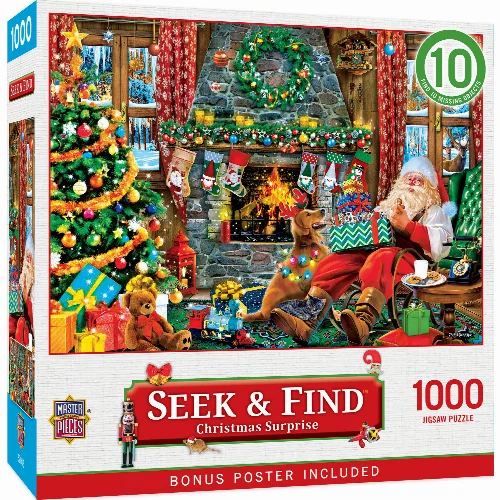 MasterPieces Seek & Find Jigsaw Puzzle - Christmas Surprise - 1000 Piece - Image 1